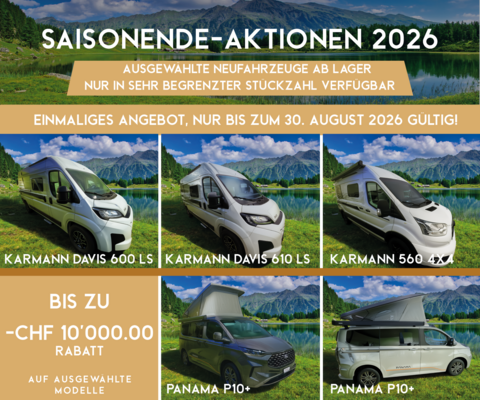 SAISONABSCHLUSS-AKTIONEN 2026 EINMALIGES ANGEBOT, GÜLTIG NUR BIS ZUM 30. AUGUST 2026.