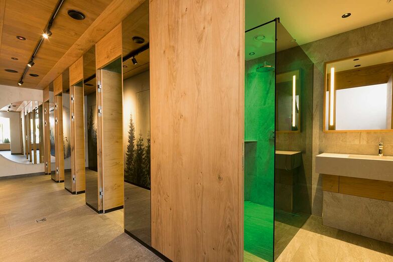 Sanitärgebäude auf dem Campingplatz Seeblick Toni.