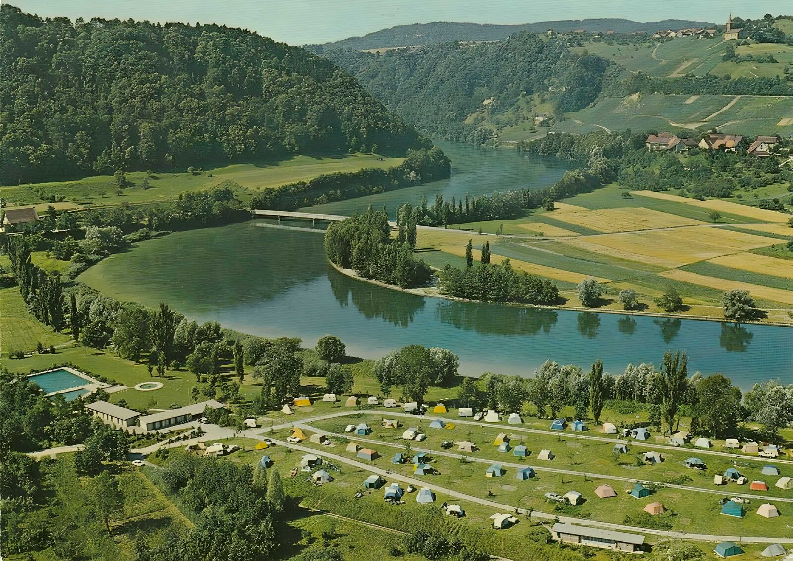 Dans les années 60, les caravanes étaient encore rares sur le terrain du camping TCS Punt Muragl Samedan.