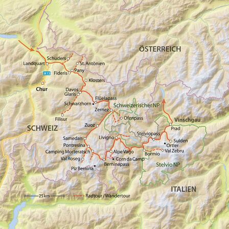 Reiseroute Graubünden und Lombardei