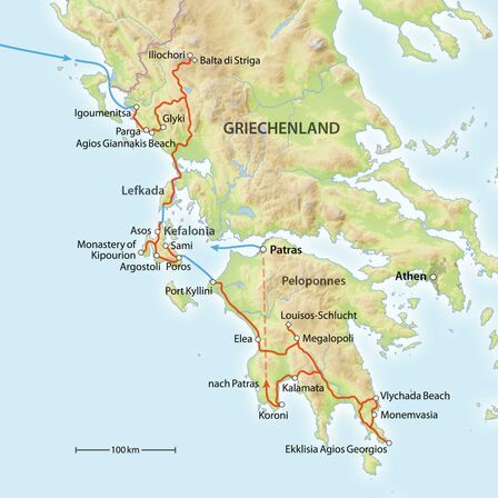 Reiseroute Griechenland