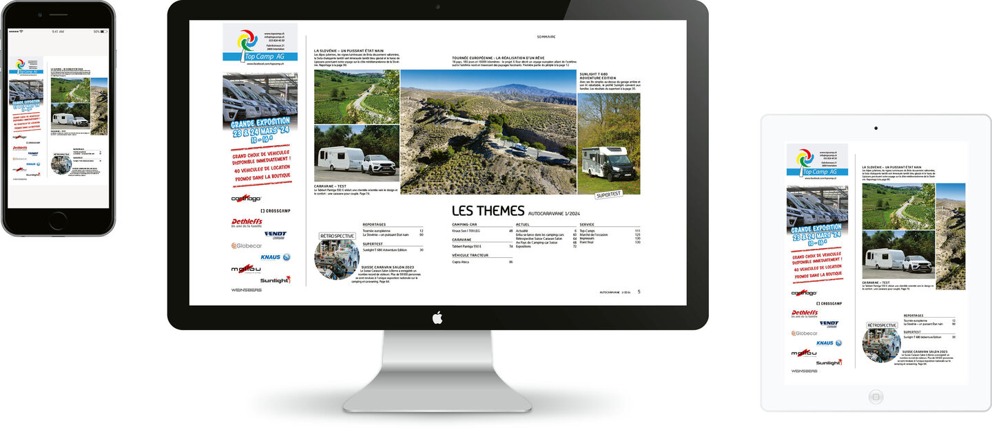 Lire Autocaravane sur votre écran de bureau, sur le smartphone ou la tablette
